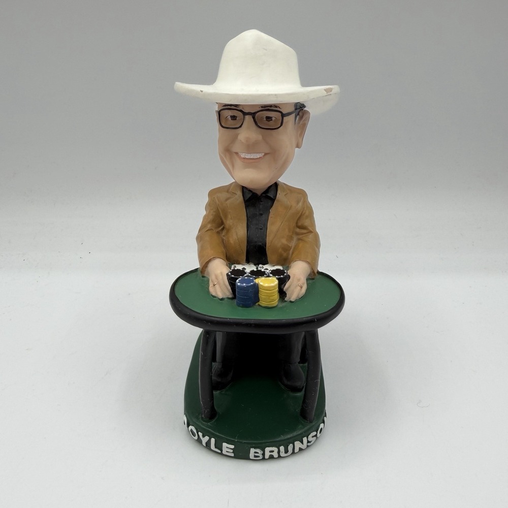 Doyle‎ Brunson Stars of Poker Bobblehead Figurine Poker Heads Collectibles 5.75"